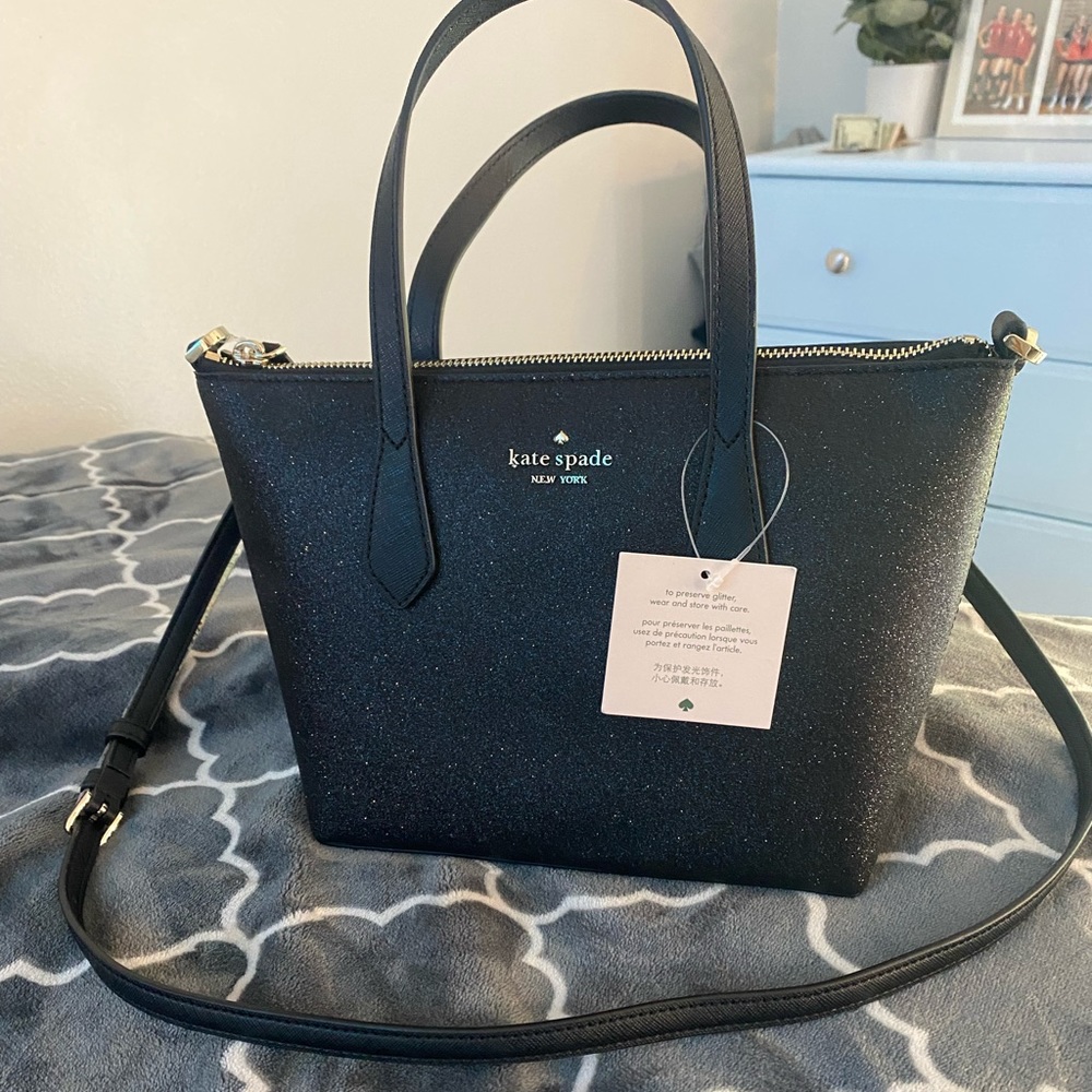 Kate Spade Small Black Sparkle Purse BRAND NEW WITH TAGS